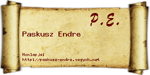 Paskusz Endre névjegykártya